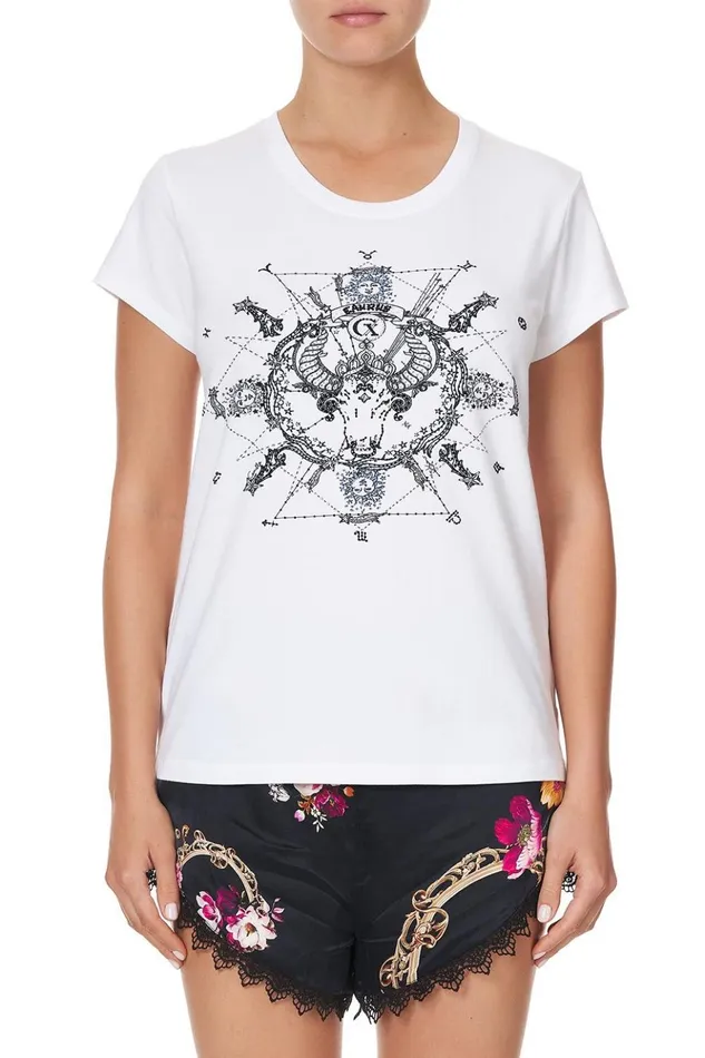 Women Tees Camilla Curved Hem Fitted Tee Taurus
