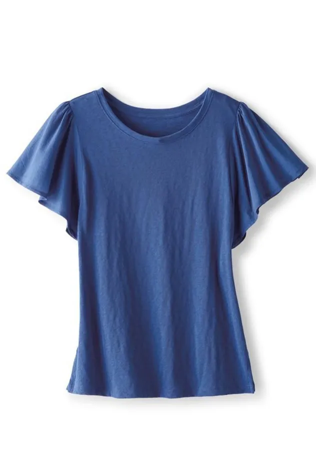 Women Tessa Tee Estate Blue Soft Surroundings Tops Women Tessa Tee Estate Blue Soft Surroundings Tops
