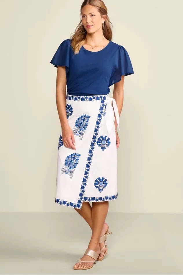Women Tessa Tee Estate Blue Soft Surroundings Tops Women Tessa Tee Estate Blue Soft Surroundings Tops