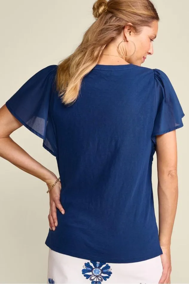 Women Tessa Tee Estate Blue Soft Surroundings Tops Women Tessa Tee Estate Blue Soft Surroundings Tops