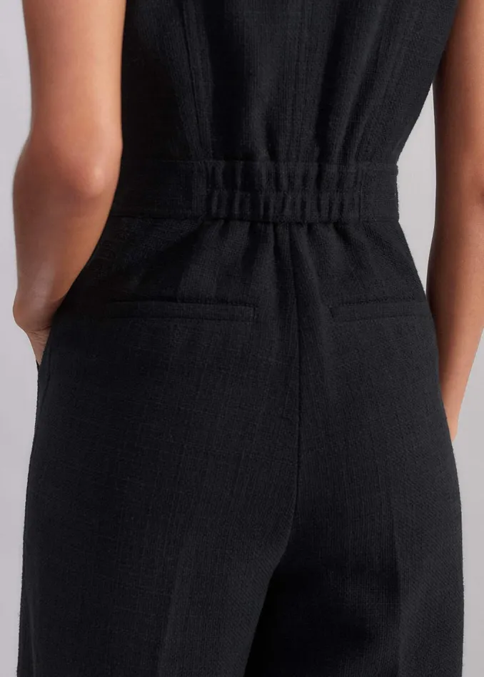 Women Textured Jumpsuit Black MEEM