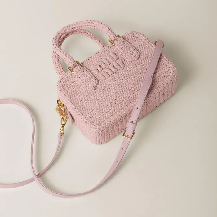 Women Top Handles Miu Miu Arcadie Crochet Bag Alabaster Pink Women Top Handles Miu Miu Arcadie Crochet Bag Alabaster Pink
