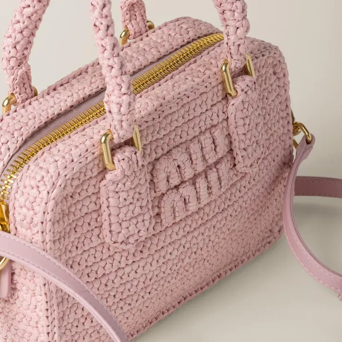 Women Top Handles Miu Miu Arcadie Crochet Bag Alabaster Pink Women Top Handles Miu Miu Arcadie Crochet Bag Alabaster Pink