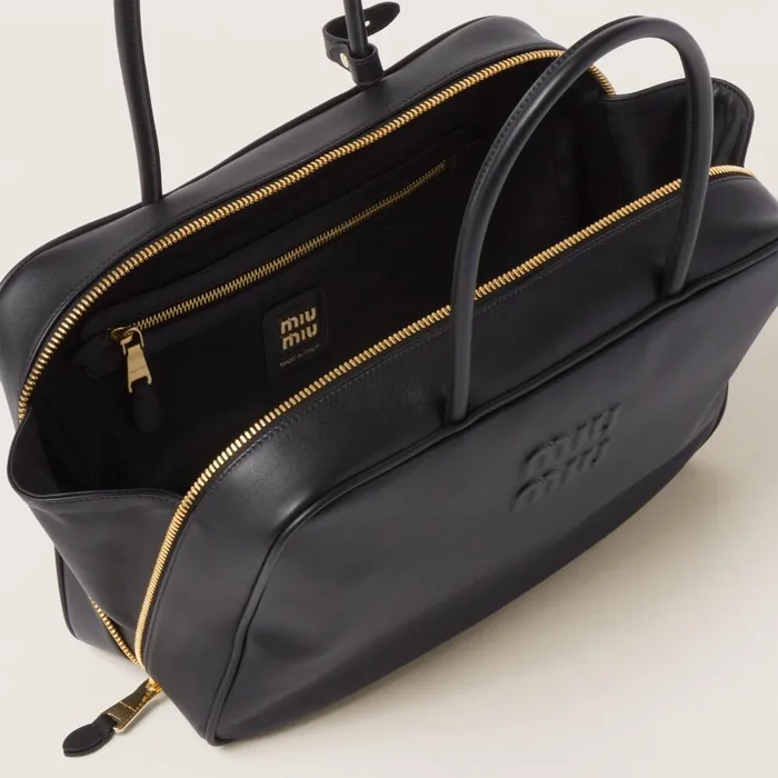 Women Top Handles Miu Miu Leather Beau Bag Black Women Top Handles Miu Miu Leather Beau Bag Black