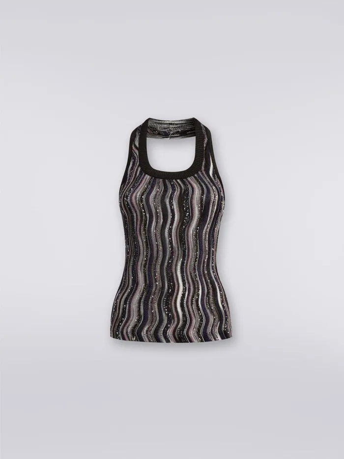 Women Top With American Neckline In Viscose Blend With Lurex Multicoloured Missoni Tshirts And Tops Women Top With American Neckline In Viscose Blend With Lurex Multicoloured Missoni Tshirts And Tops