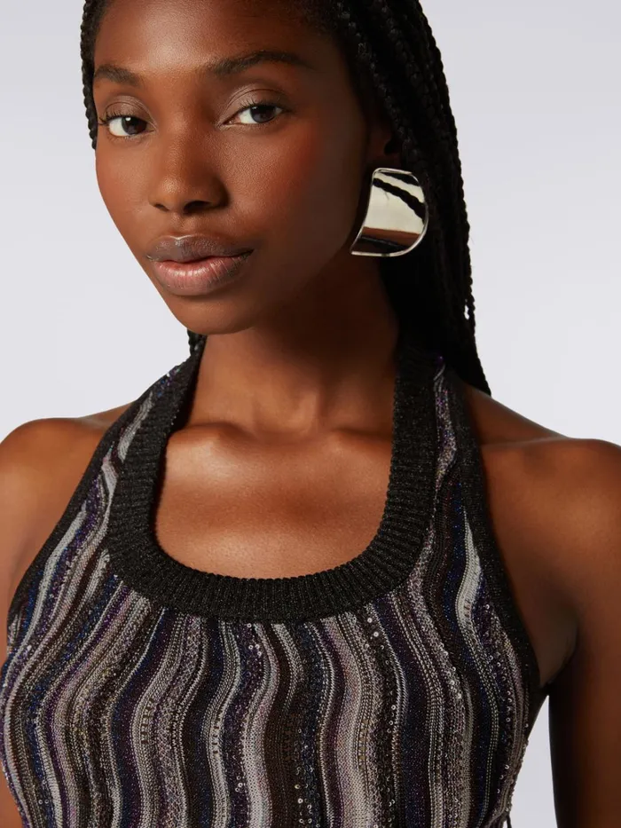Women Top With American Neckline In Viscose Blend With Lurex Multicoloured Missoni Tshirts And Tops Women Top With American Neckline In Viscose Blend With Lurex Multicoloured Missoni Tshirts And Tops