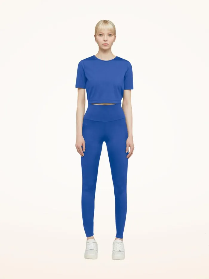 Women Tops and Bodysuits Wolford The Workout Top Short Sleeves Dazzling Blue