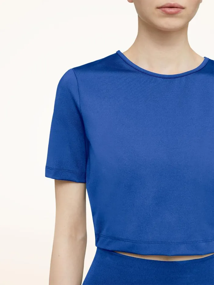 Women Tops and Bodysuits Wolford The Workout Top Short Sleeves Dazzling Blue