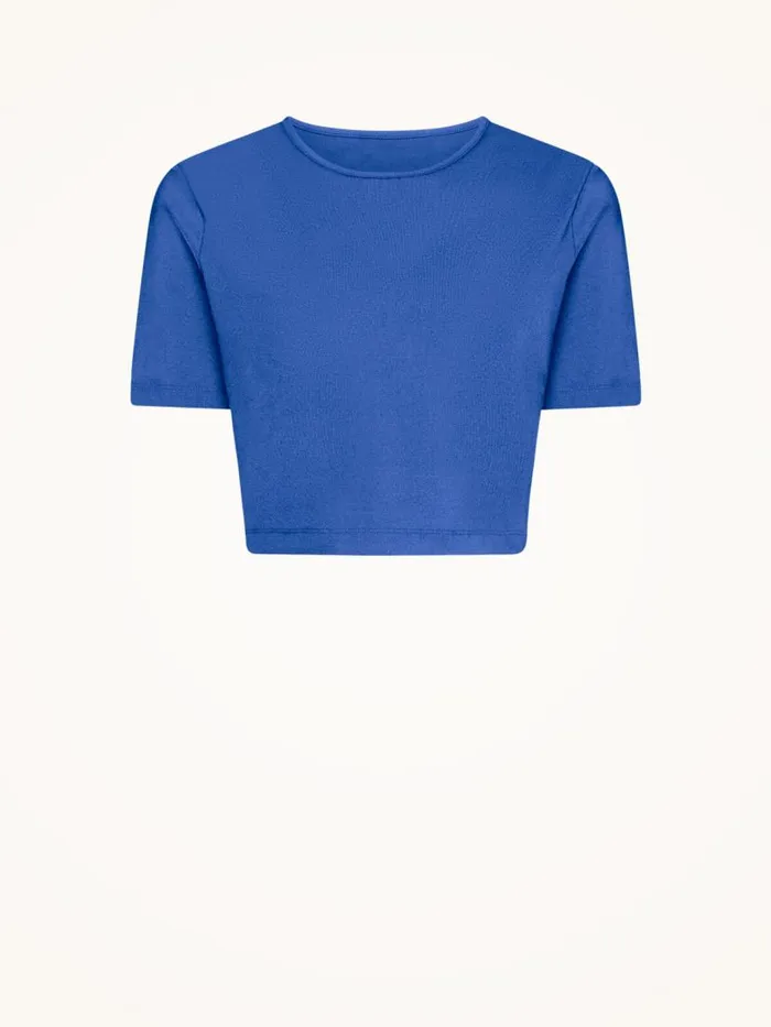 Women Tops and Bodysuits Wolford The Workout Top Short Sleeves Dazzling Blue
