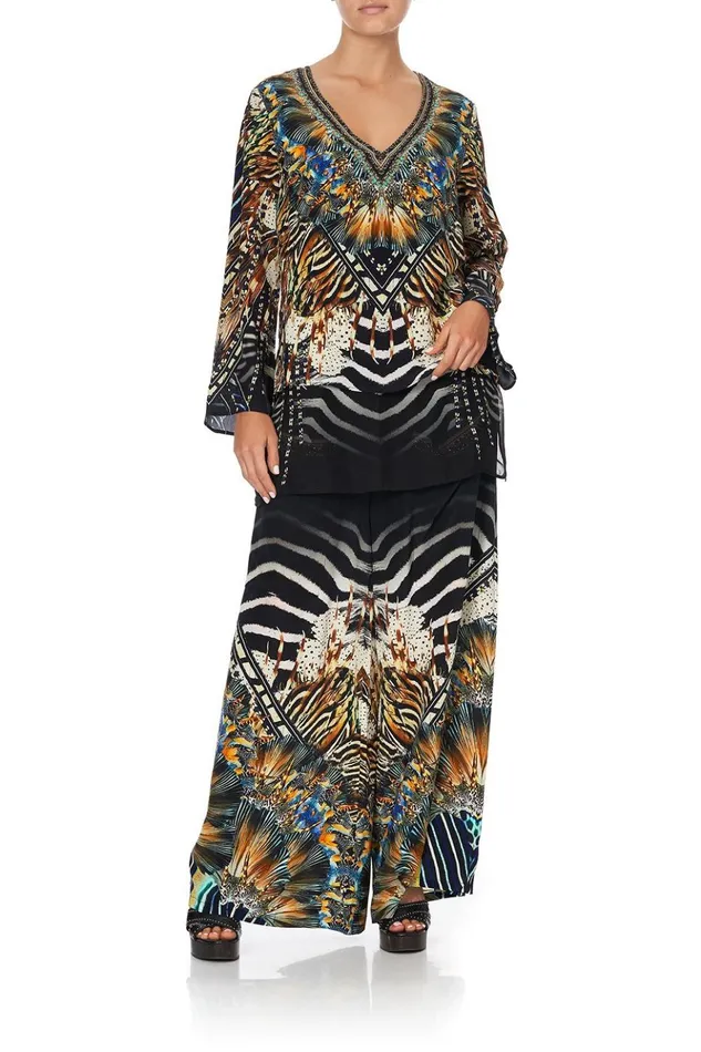 Women Tops Camilla Blouse With Side Split Underlay Lost Paradise
