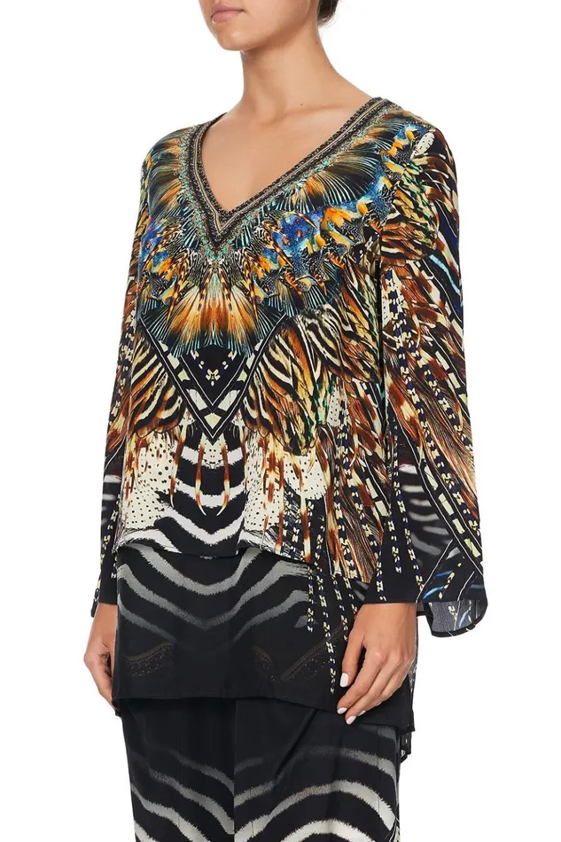 Women Tops Camilla Blouse With Side Split Underlay Lost Paradise