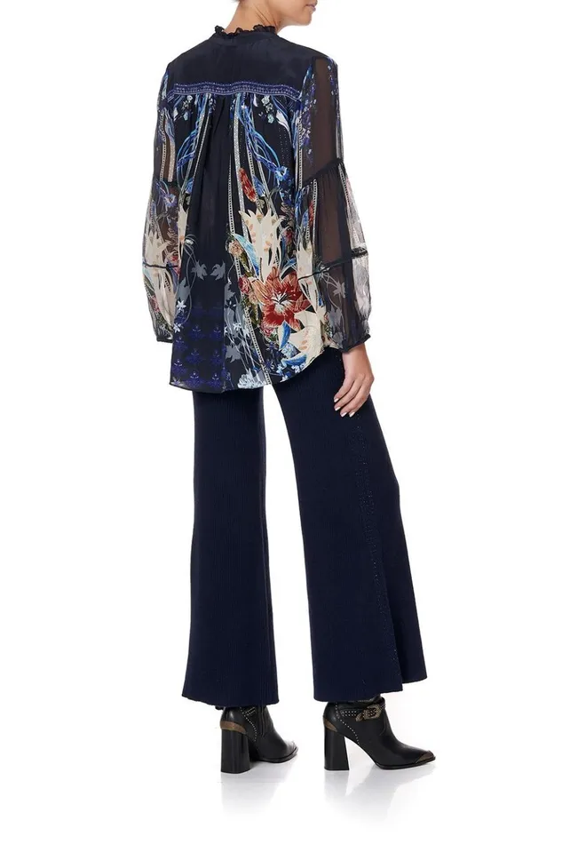Women Tops Camilla Blouse With Yoke And Neck Tie Mare Mystique