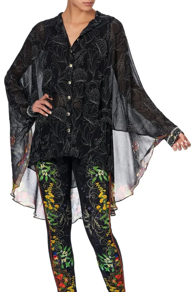 Women Tops Camilla Draped Button Front Blouse Blackheath Betty