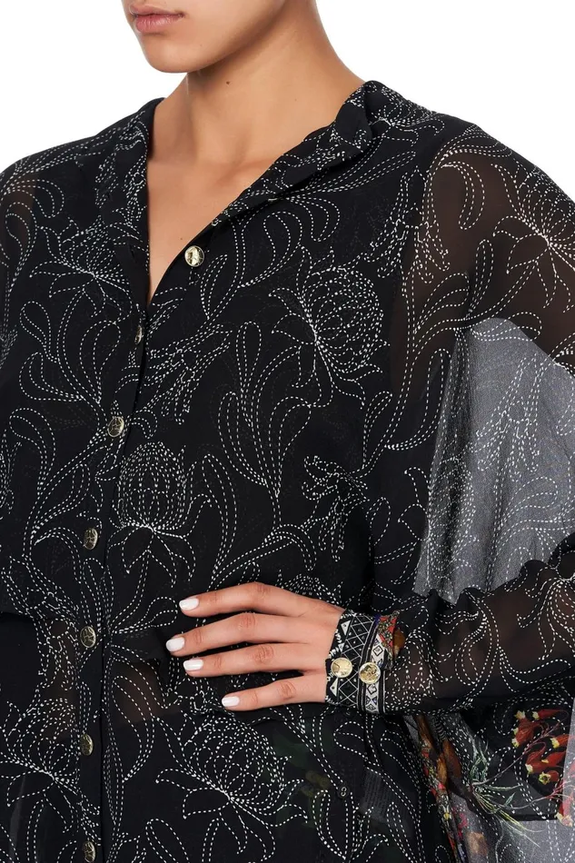 Women Tops Camilla Draped Button Front Blouse Blackheath Betty