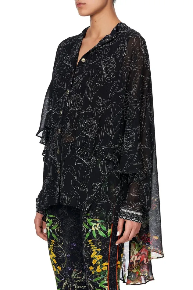 Women Tops Camilla Draped Button Front Blouse Blackheath Betty