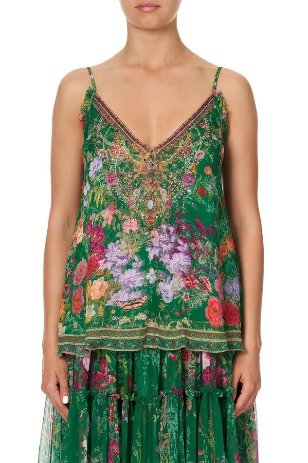 Women Tops Camilla Gathered Cami With Adjustable Straps Diaries From A Villa
