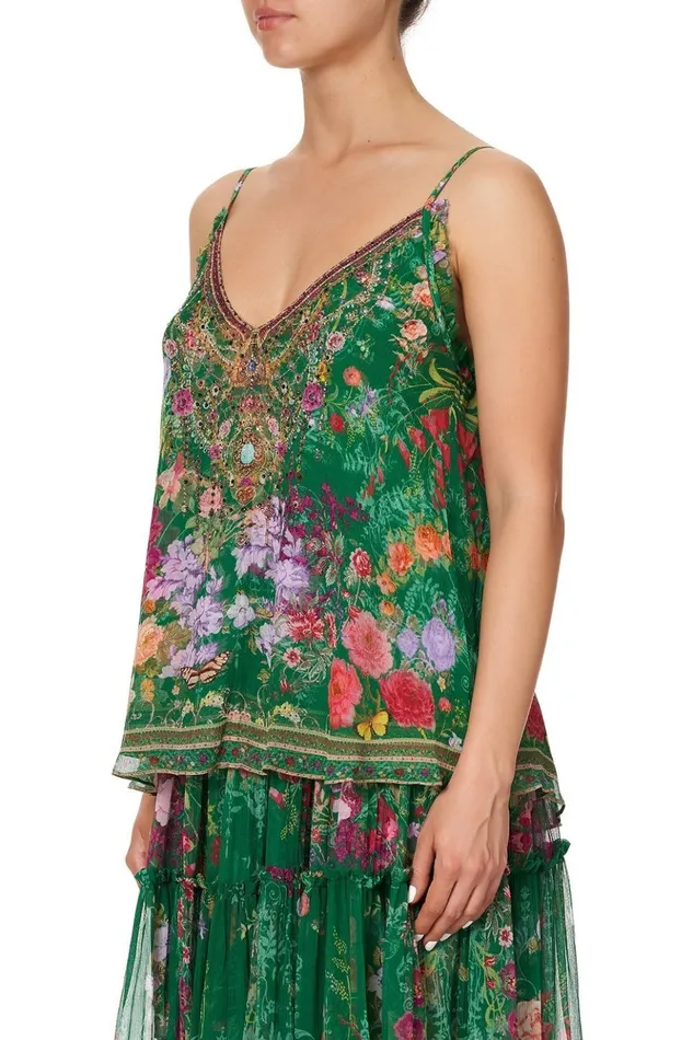 Women Tops Camilla Gathered Cami With Adjustable Straps Diaries From A Villa