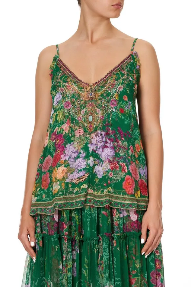 Women Tops Camilla Gathered Cami With Adjustable Straps Diaries From A Villa