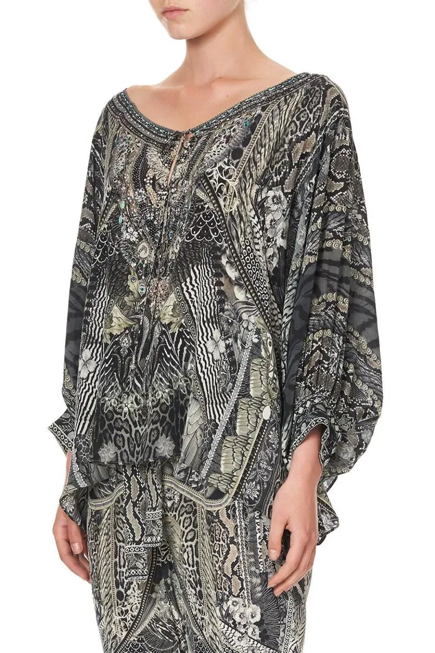 Women Tops Camilla Raglan Sleeve Blouse With Cuff One Tribe