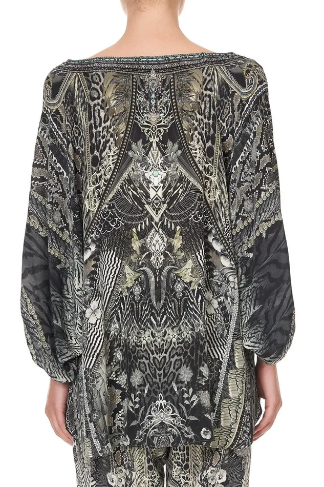 Women Tops Camilla Raglan Sleeve Blouse With Cuff One Tribe