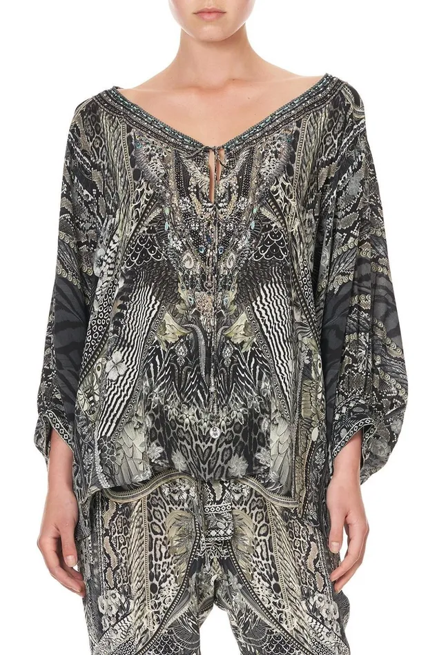 Women Tops Camilla Raglan Sleeve Blouse With Cuff One Tribe
