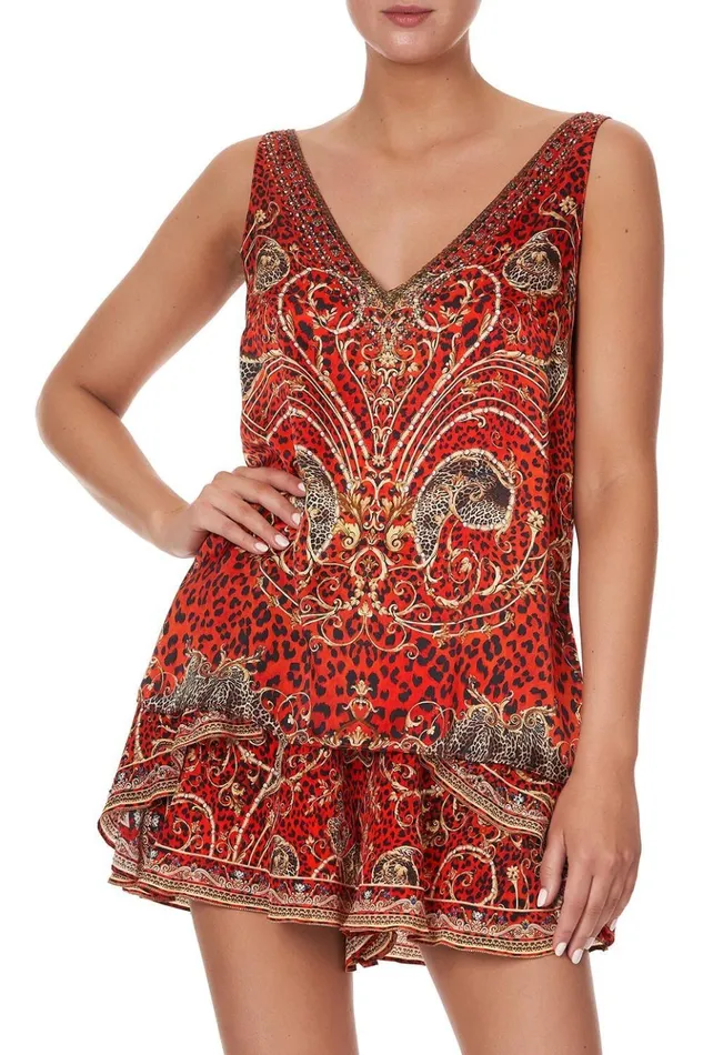 Women Tops Camilla V Neck Curved Hem Cami Slave To The Rhythm