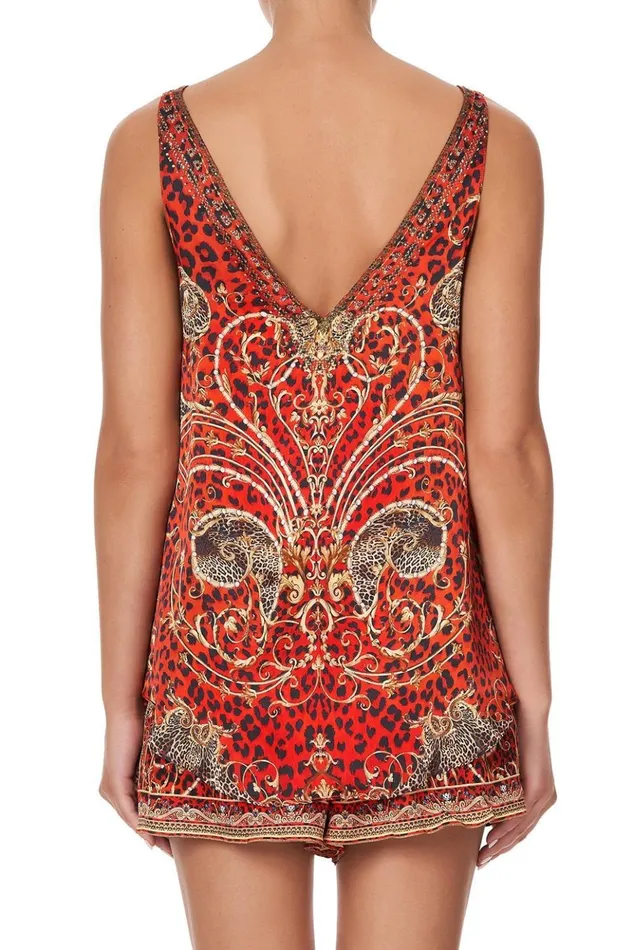Women Tops Camilla V Neck Curved Hem Cami Slave To The Rhythm