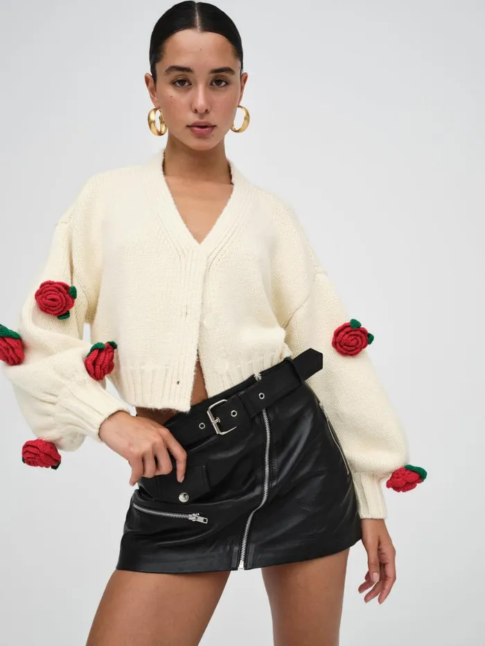 Women Tops For Love and Lemons Ellie Cardigan Ivory