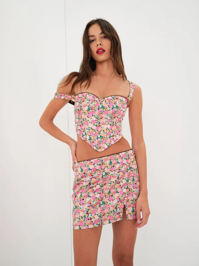 Women Tops For Love and Lemons Gladiola Corset Top Multi