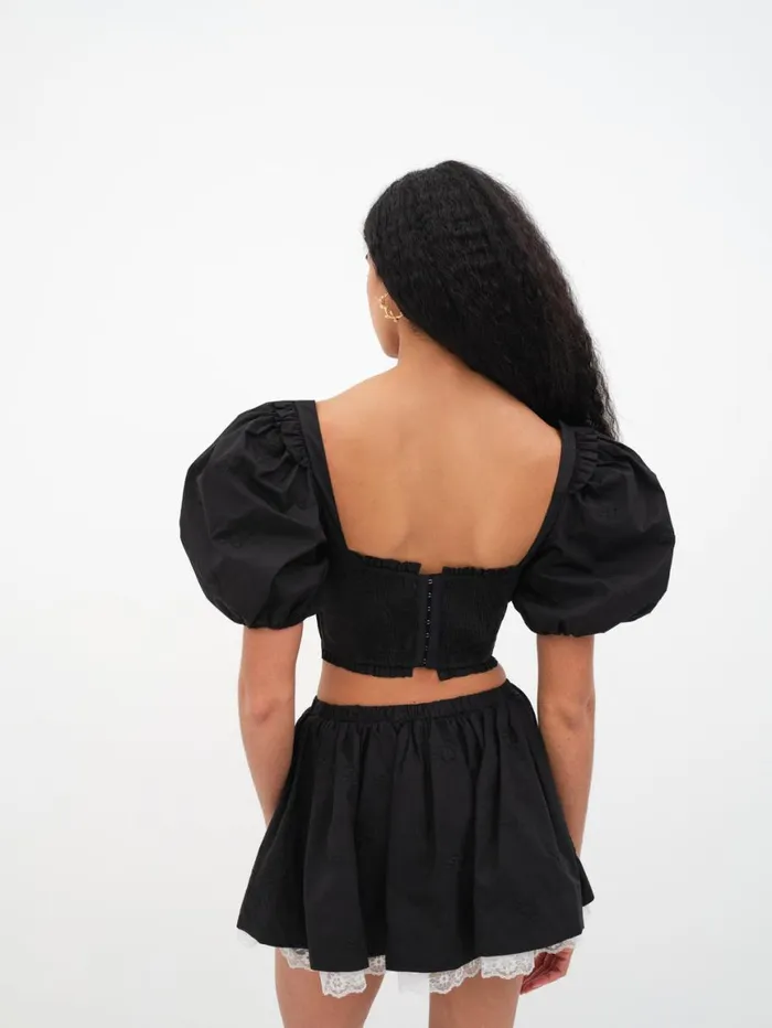 Women Tops For Love and Lemons Maye Crop Top Black Women Tops For Love and Lemons Maye Crop Top Black