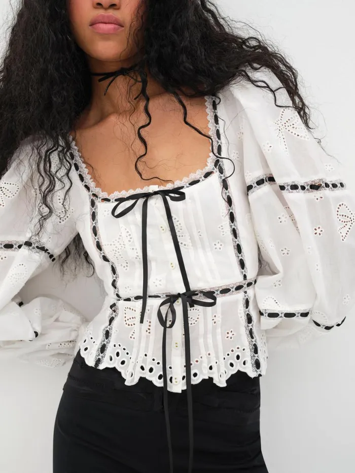 Women Tops For Love and Lemons Rowan Top White Women Tops For Love and Lemons Rowan Top White