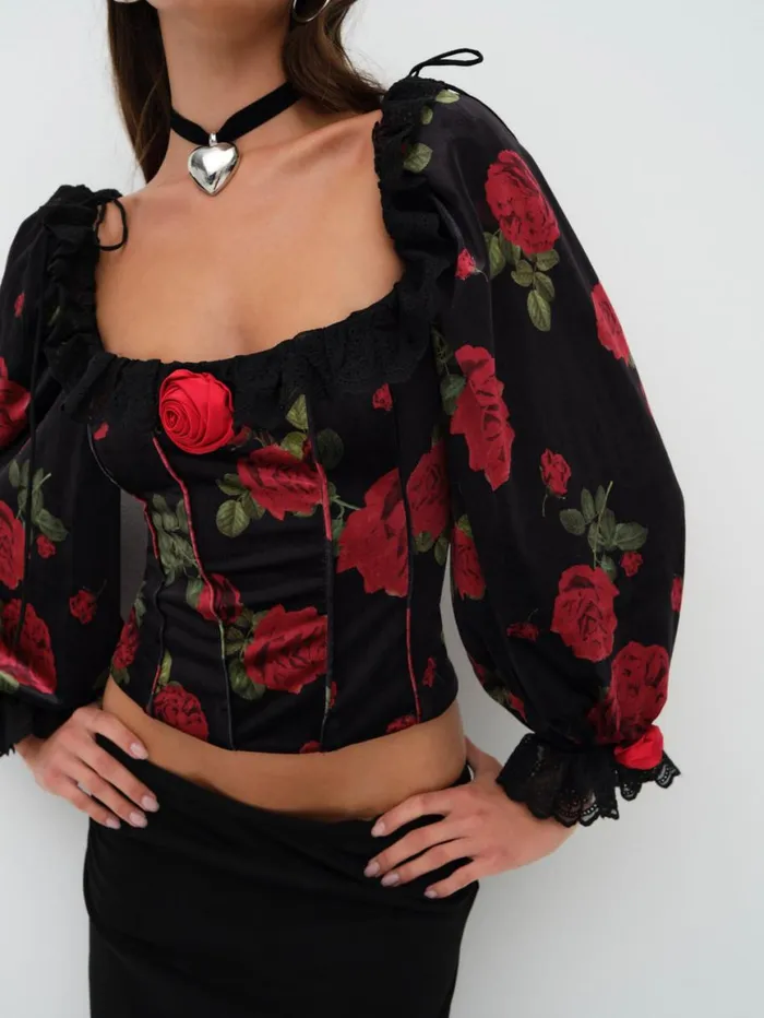 Women Tops For Love and Lemons Yara Top Black Women Tops For Love and Lemons Yara Top Black