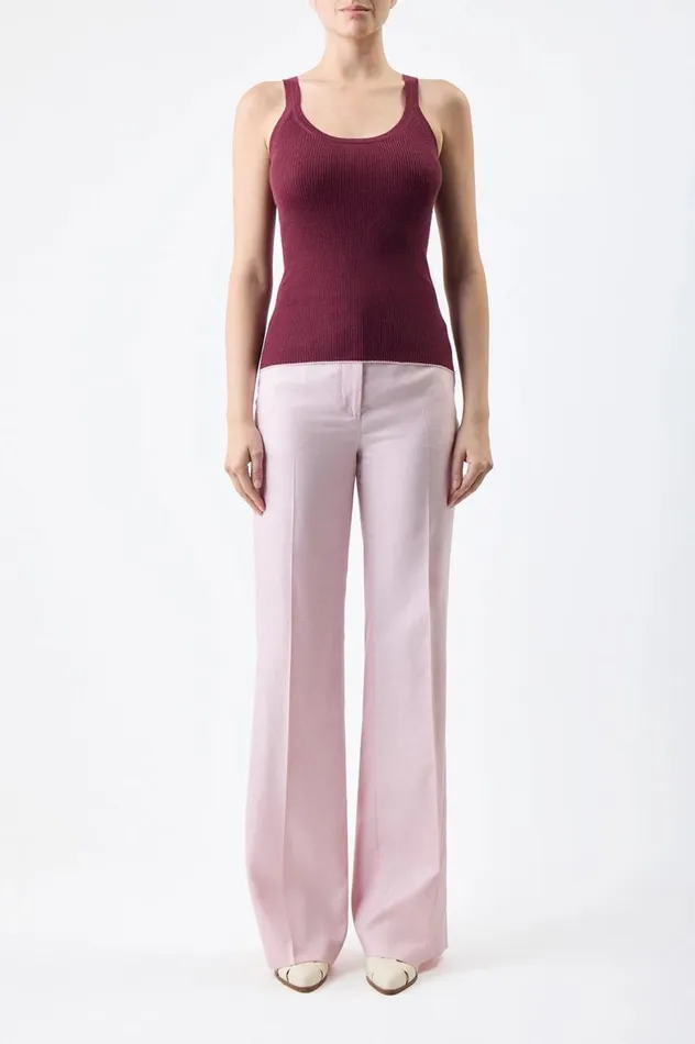 Women Tops Gabriela Hearst Arya Knit Tank Top In Bordeaux Cashmere Silk