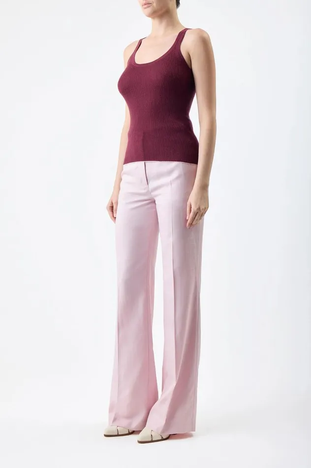 Women Tops Gabriela Hearst Arya Knit Tank Top In Bordeaux Cashmere Silk