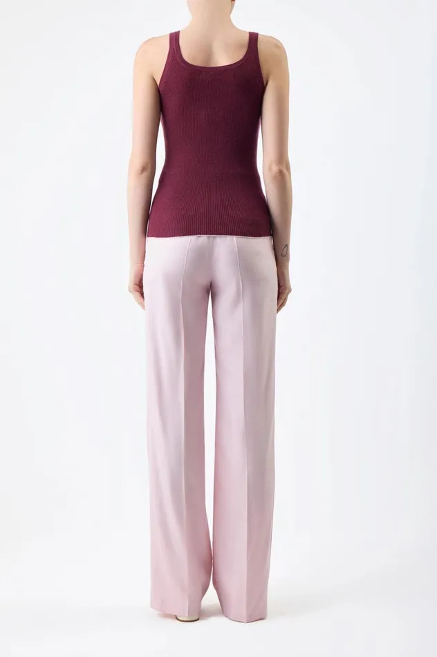 Women Tops Gabriela Hearst Arya Knit Tank Top In Bordeaux Cashmere Silk