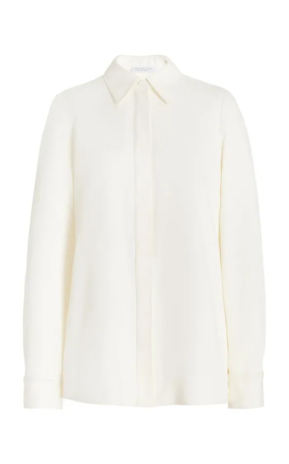 Women Tops Gabriela Hearst Cruz Shirt In Ivory Washed Silk