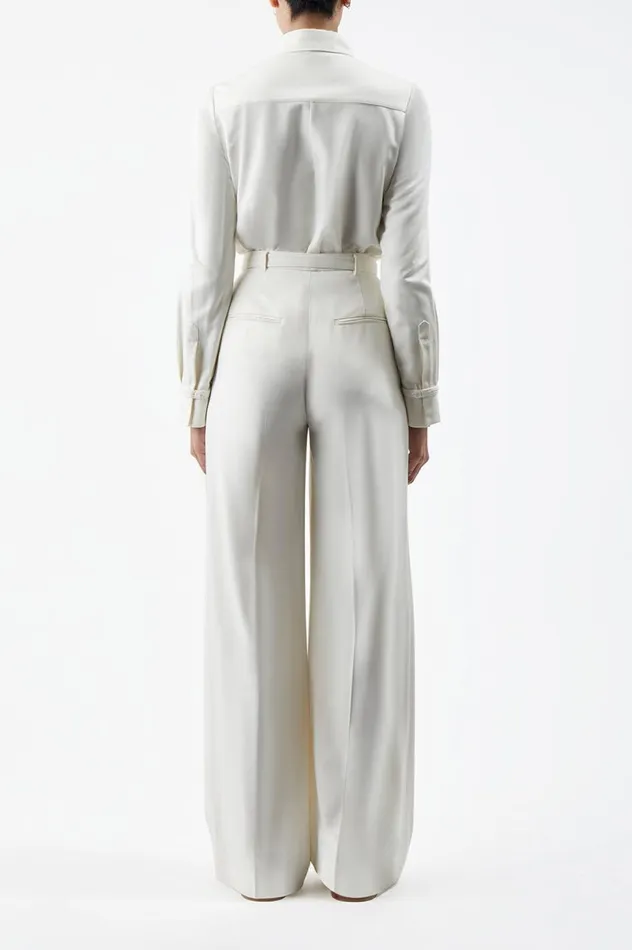 Women Tops Gabriela Hearst Cruz Shirt In Ivory Washed Silk