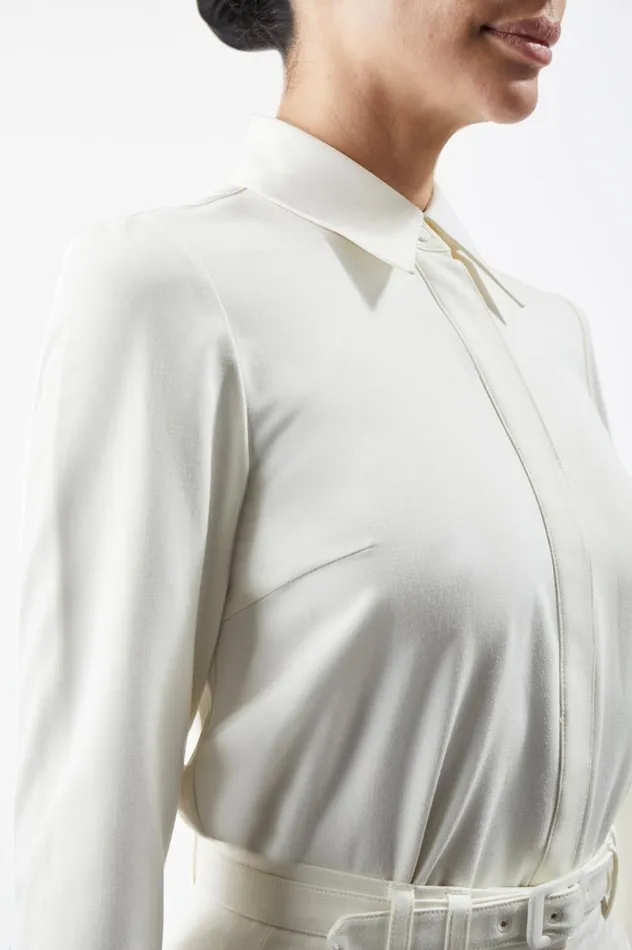 Women Tops Gabriela Hearst Cruz Shirt In Ivory Washed Silk