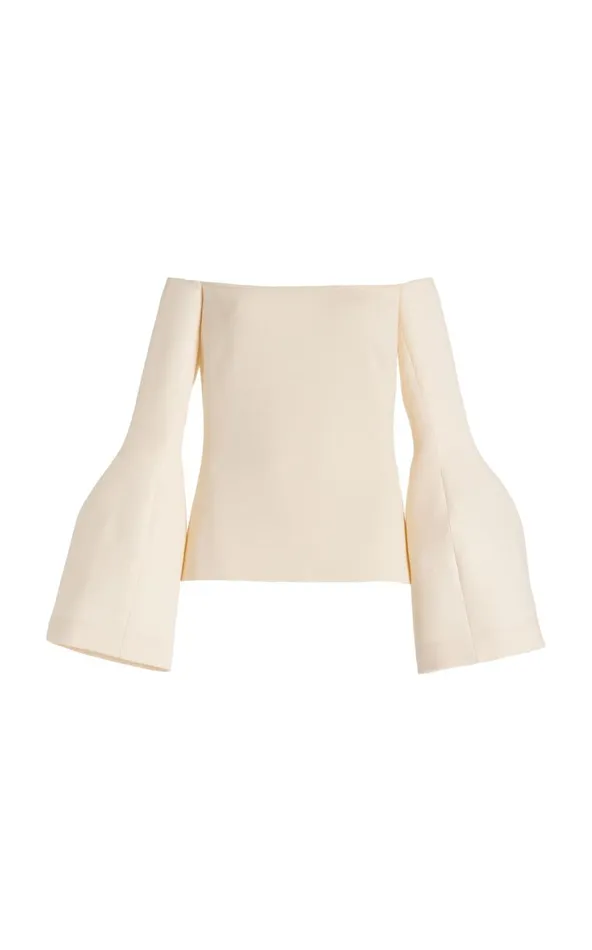 Women Tops Gabriela Hearst Maki Top In Ivory Wool Silk Cady