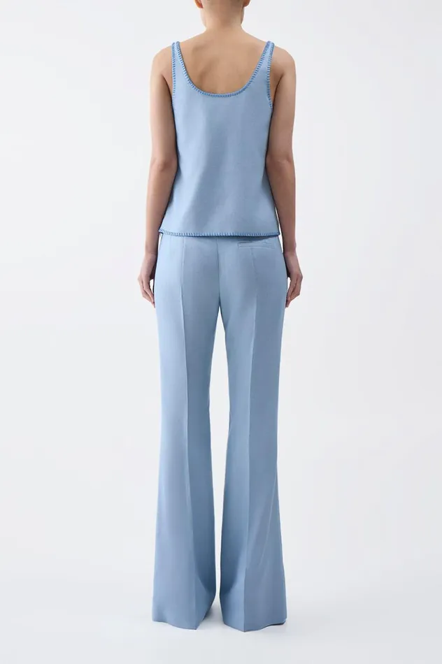 Women Tops Gabriela Hearst Muriel Tank Top In Stone Blue Silk Virgin Wool