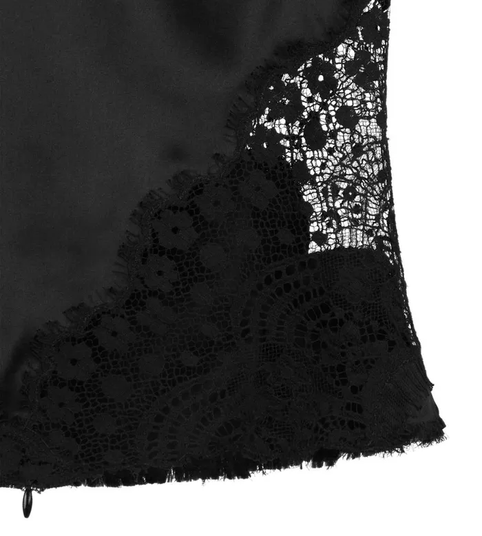 Women Tops Tom Ford Silk Satin Top With Lace Inserts Black Women Tops Tom Ford Silk Satin Top With Lace Inserts Black