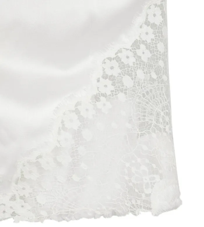 Women Tops Tom Ford Silk Satin Top With Lace Inserts Chalk Women Tops Tom Ford Silk Satin Top With Lace Inserts Chalk