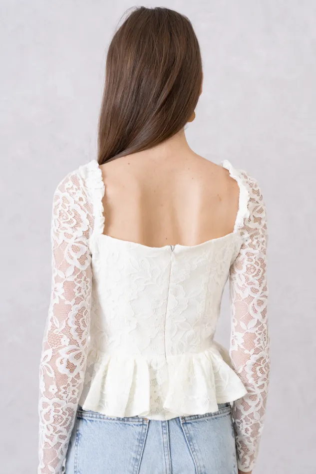 Women Tops YUMI KIM FIFI BUSTIER TOP Hollywood White Lace