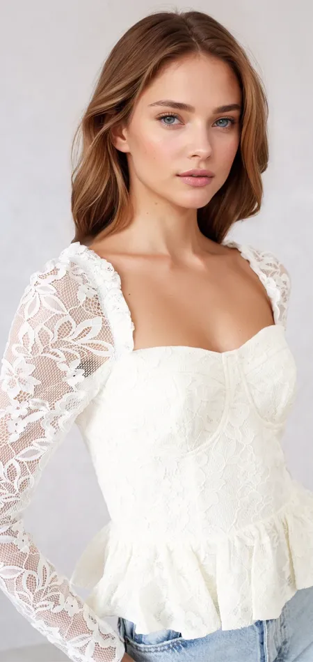 Women Tops YUMI KIM FIFI BUSTIER TOP Hollywood White Lace