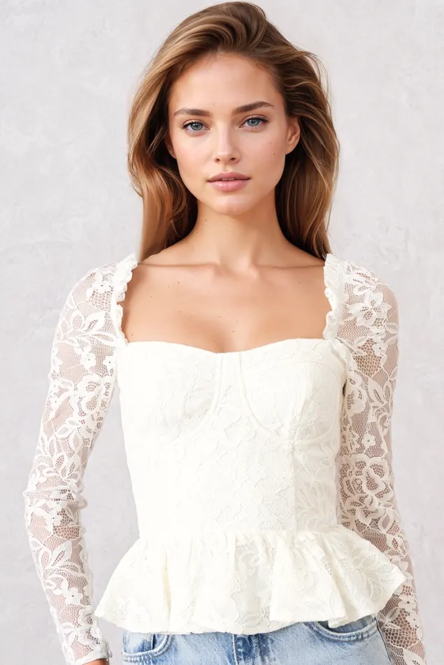 Women Tops YUMI KIM FIFI BUSTIER TOP Hollywood White Lace
