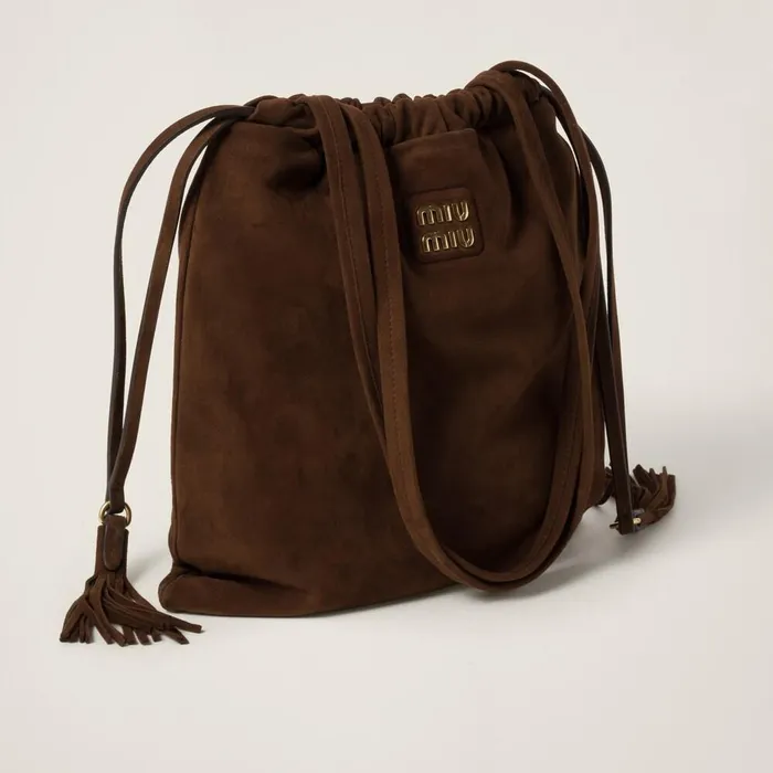 Women Totes Miu Miu Joie Suede Bag Cocoa Brown Women Totes Miu Miu Joie Suede Bag Cocoa Brown