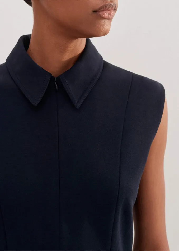 Women Travel Tailoring Short Dress Navy MEEM