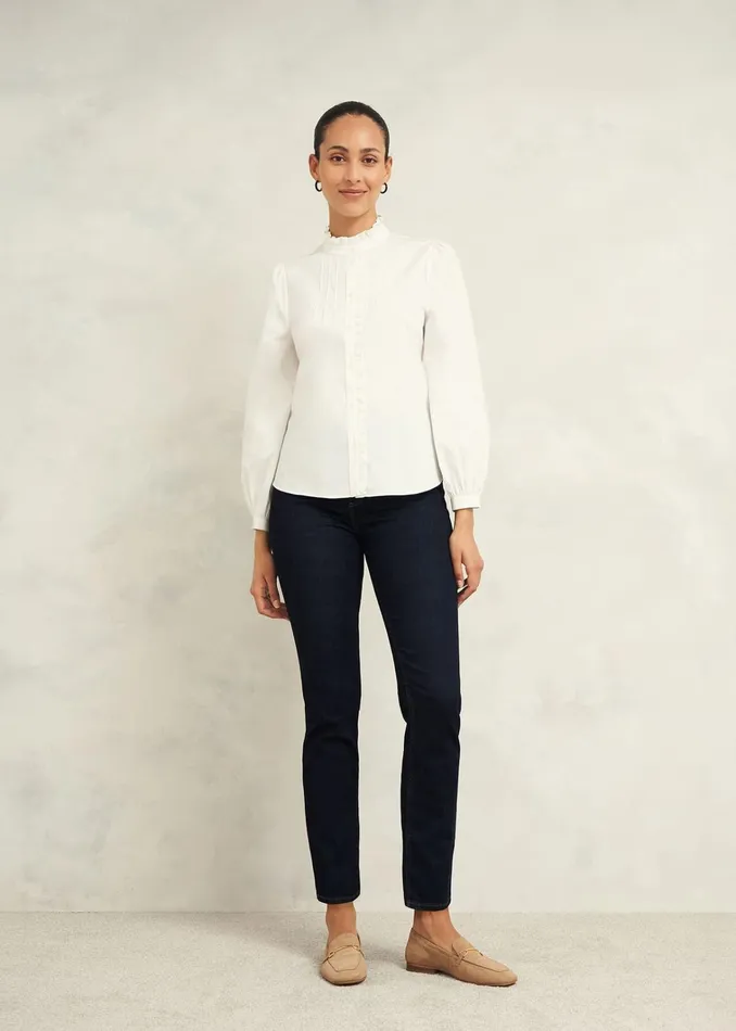 Women Trinity Cotton Blouse White Hobbs Tops