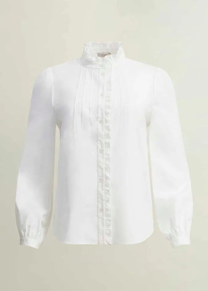 Women Trinity Cotton Blouse White Hobbs Tops