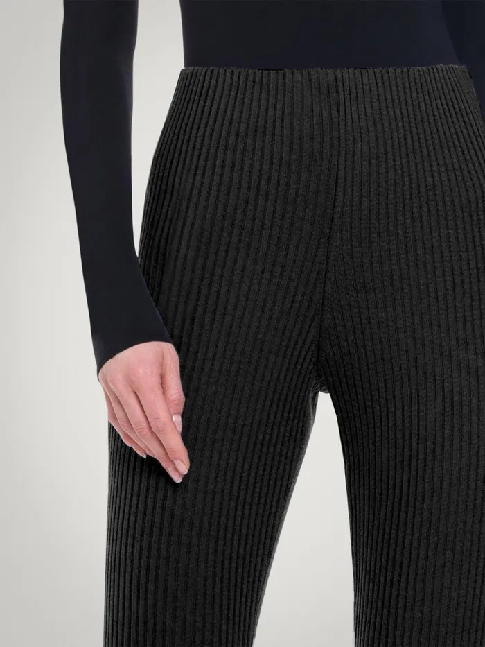 Women Trousers and Jumpsuits Wolford Merino Rib Trousers Black